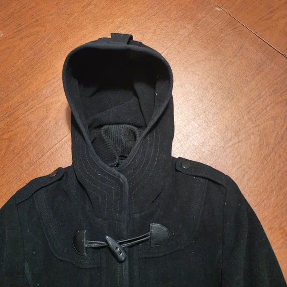 Donny Brook Elegant Black Toggle Trench Coat - Picture 11 of 14